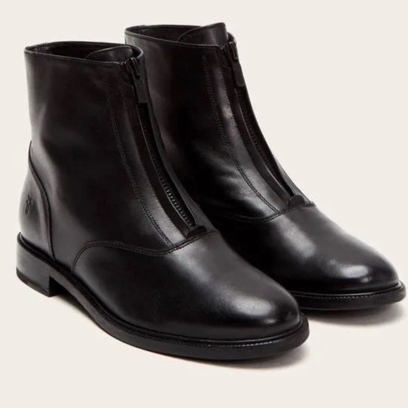 Frye Shoes - Frye black Kelly front zipper booties